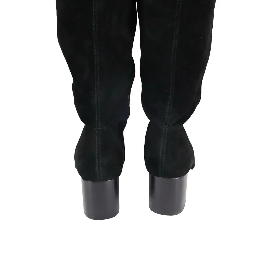 NWOB Madewell The Sylvia Over The Knee Black Suede Boot Size 6